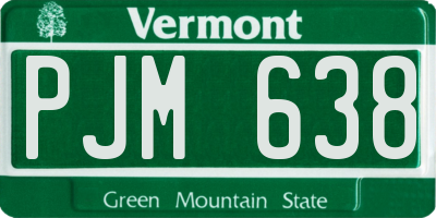 VT license plate PJM638