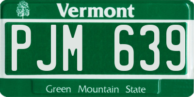 VT license plate PJM639