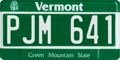 VT license plate PJM641