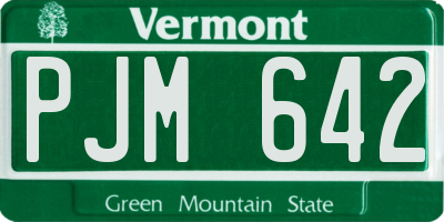 VT license plate PJM642