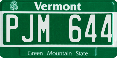 VT license plate PJM644