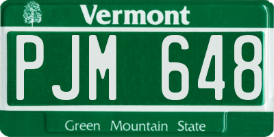 VT license plate PJM648