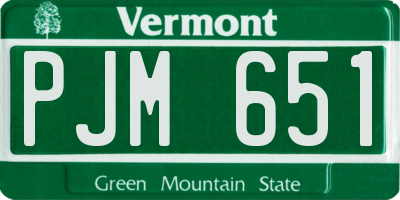 VT license plate PJM651