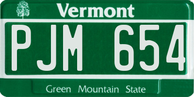 VT license plate PJM654