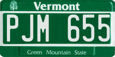 VT license plate PJM655