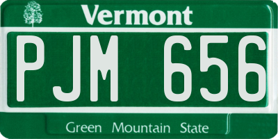 VT license plate PJM656