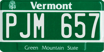 VT license plate PJM657