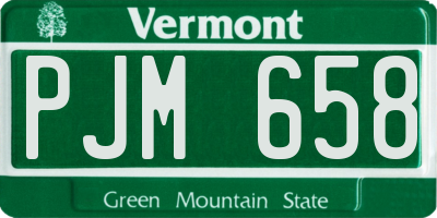 VT license plate PJM658