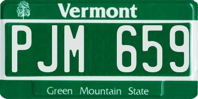 VT license plate PJM659