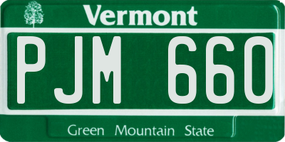 VT license plate PJM660
