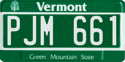 VT license plate PJM661