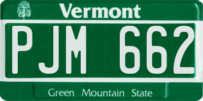 VT license plate PJM662