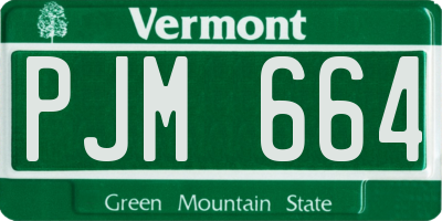 VT license plate PJM664
