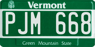 VT license plate PJM668