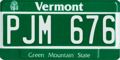 VT license plate PJM676