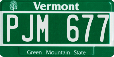 VT license plate PJM677