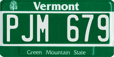 VT license plate PJM679