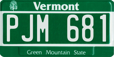 VT license plate PJM681