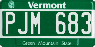 VT license plate PJM683