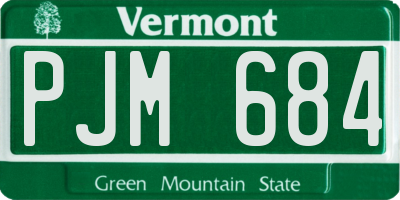 VT license plate PJM684
