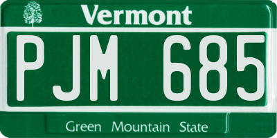 VT license plate PJM685