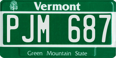 VT license plate PJM687