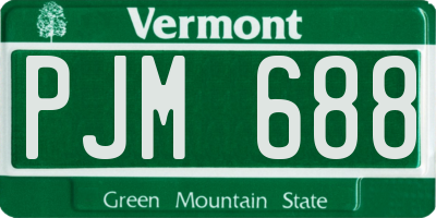 VT license plate PJM688