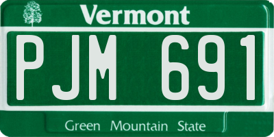 VT license plate PJM691