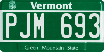 VT license plate PJM693