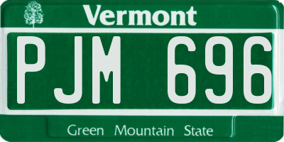 VT license plate PJM696