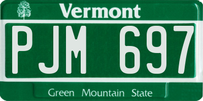 VT license plate PJM697