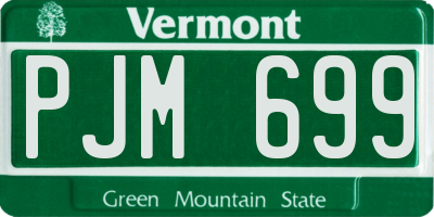 VT license plate PJM699
