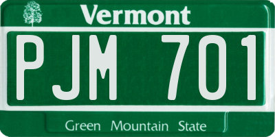 VT license plate PJM701
