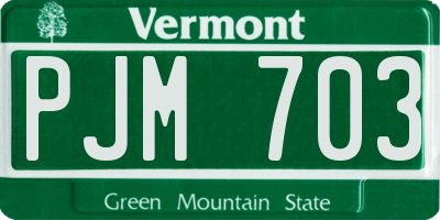 VT license plate PJM703