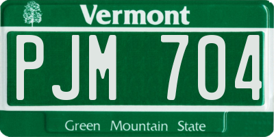 VT license plate PJM704