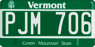 VT license plate PJM706