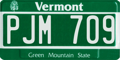VT license plate PJM709