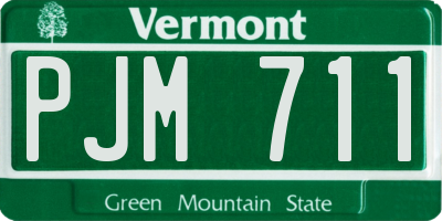 VT license plate PJM711