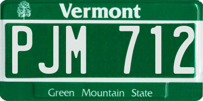 VT license plate PJM712
