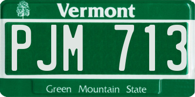 VT license plate PJM713