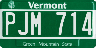 VT license plate PJM714