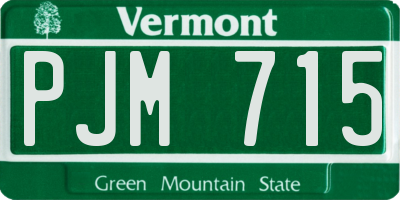 VT license plate PJM715