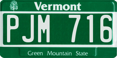 VT license plate PJM716