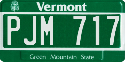 VT license plate PJM717