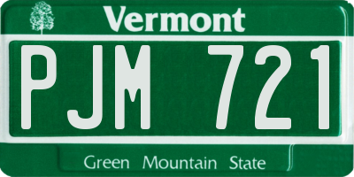 VT license plate PJM721