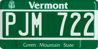 VT license plate PJM722