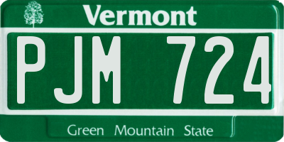 VT license plate PJM724