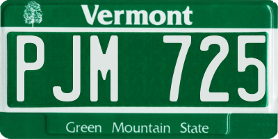 VT license plate PJM725