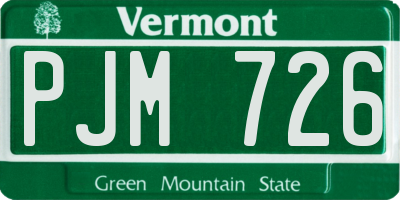 VT license plate PJM726