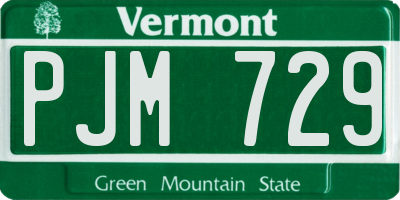 VT license plate PJM729